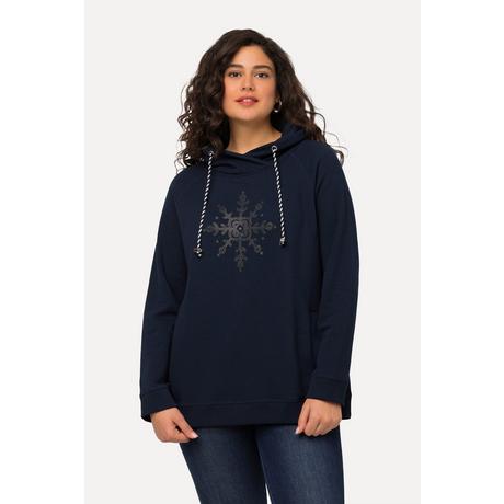 Ulla Popken  Sweat-shirt à col montant et manches longues, poches, flocon de neige 