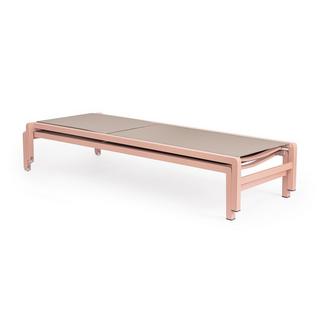 mutoni Chaise longue à roulettes Konnor Rose empilable  