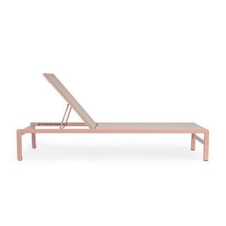 mutoni Chaise longue à roulettes Konnor Rose empilable  