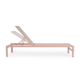 mutoni Chaise longue à roulettes Konnor Rose empilable  