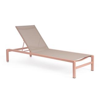 mutoni Chaise longue à roulettes Konnor Rose empilable  