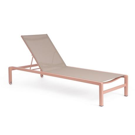 mutoni Chaise longue à roulettes Konnor Rose empilable  