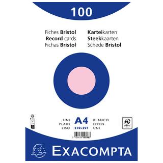 Exacompta Paquet 100 fiches sous film - bristol uni non perforé 210x297mm - x 10  