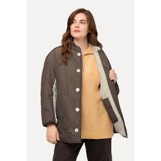 Ulla Popken Veste Réversible Matelassage Polaire Bouclée Col Montant Recyclée  