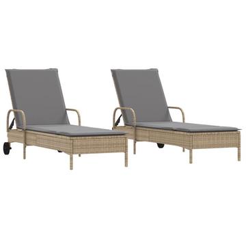 Chaise longue rotin synthétique