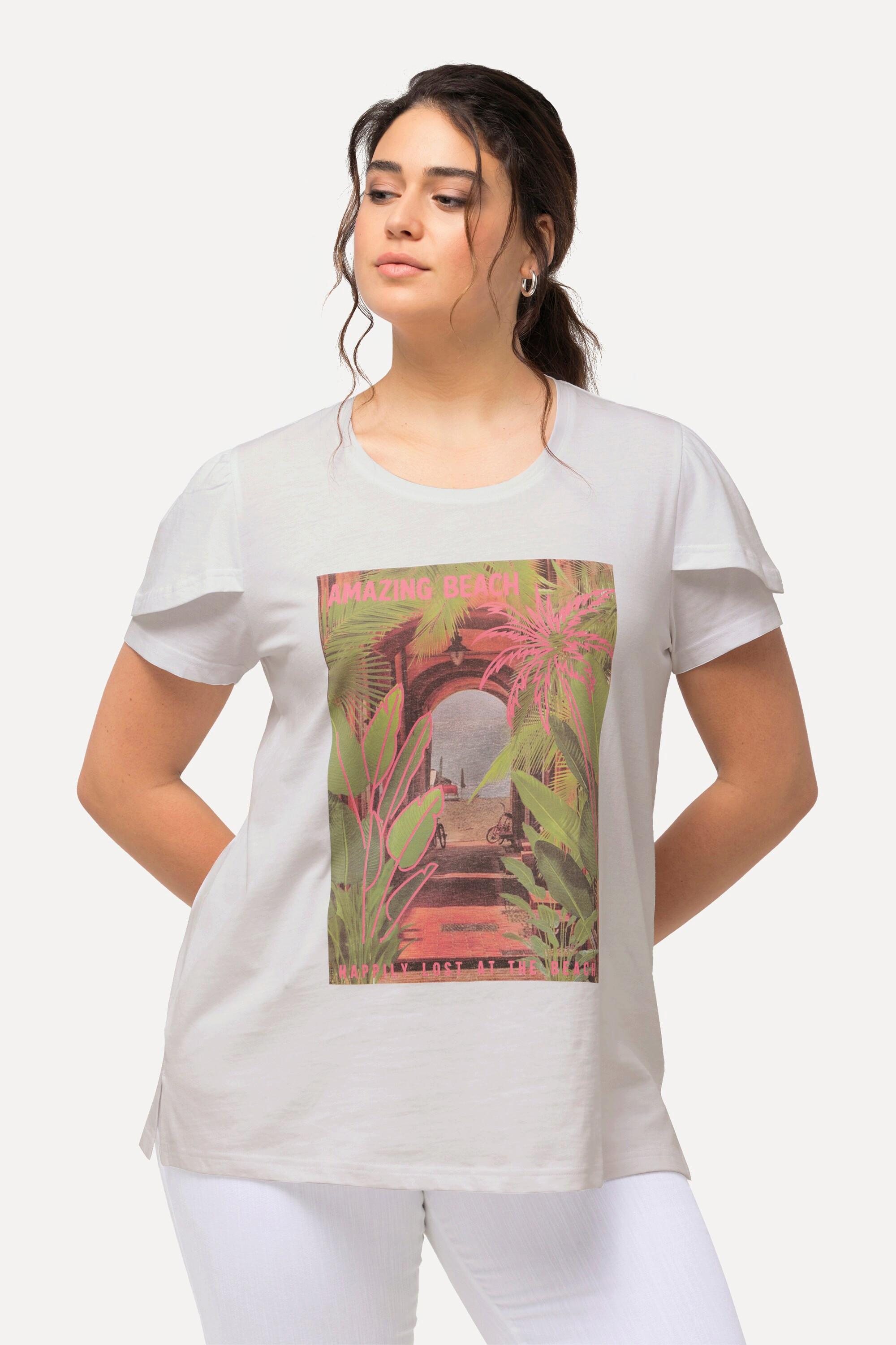 Ulla Popken T-Shirt Stampata Linea A Girocollo Mezza Manica  