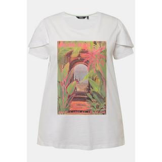 Ulla Popken  T-shirt imprimé. Ligne A, col rond et manches courtes 