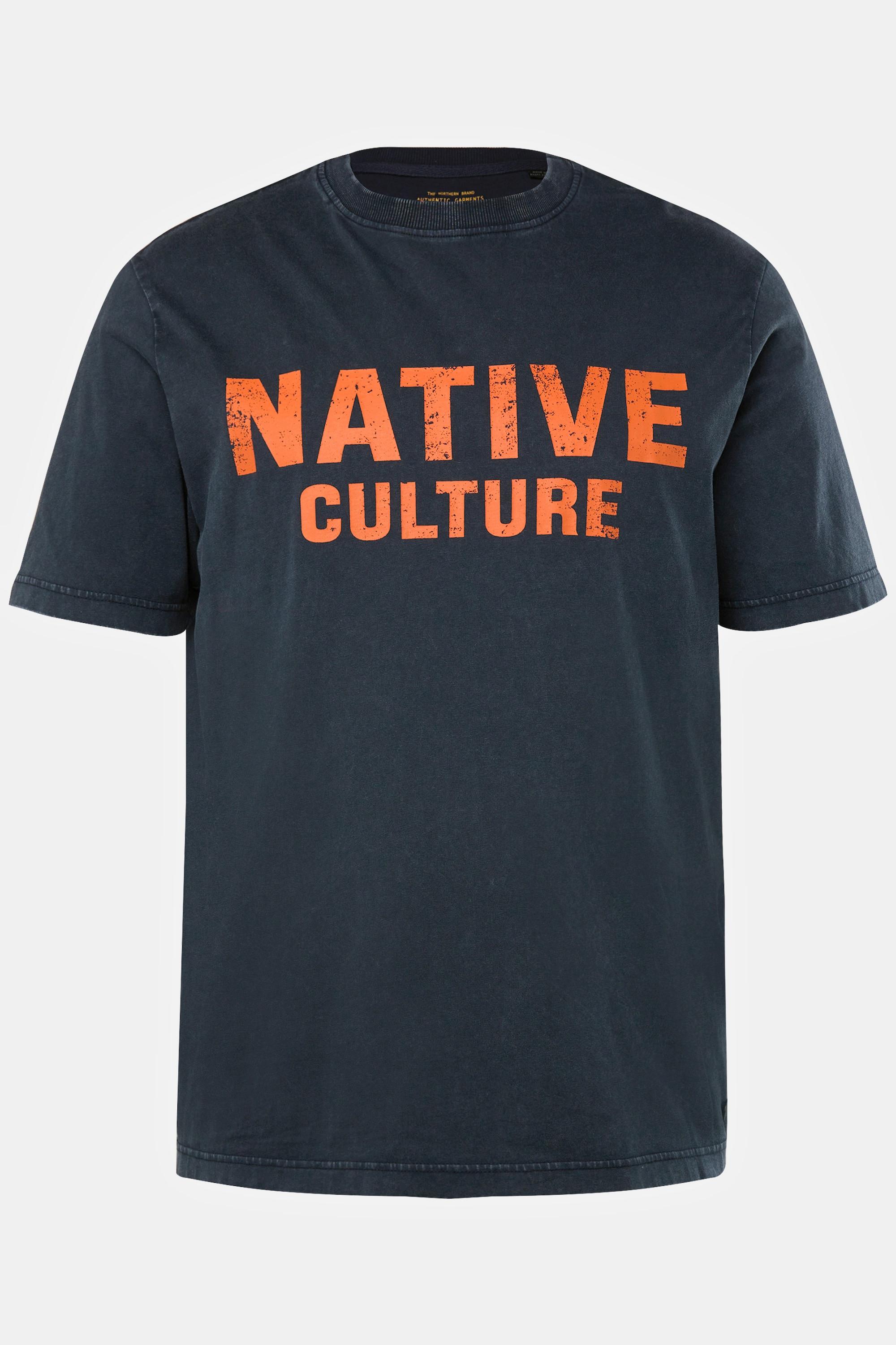 JP1880 Halbarm Vintage Look Rundhals T-Shirt mit Brust-Print  