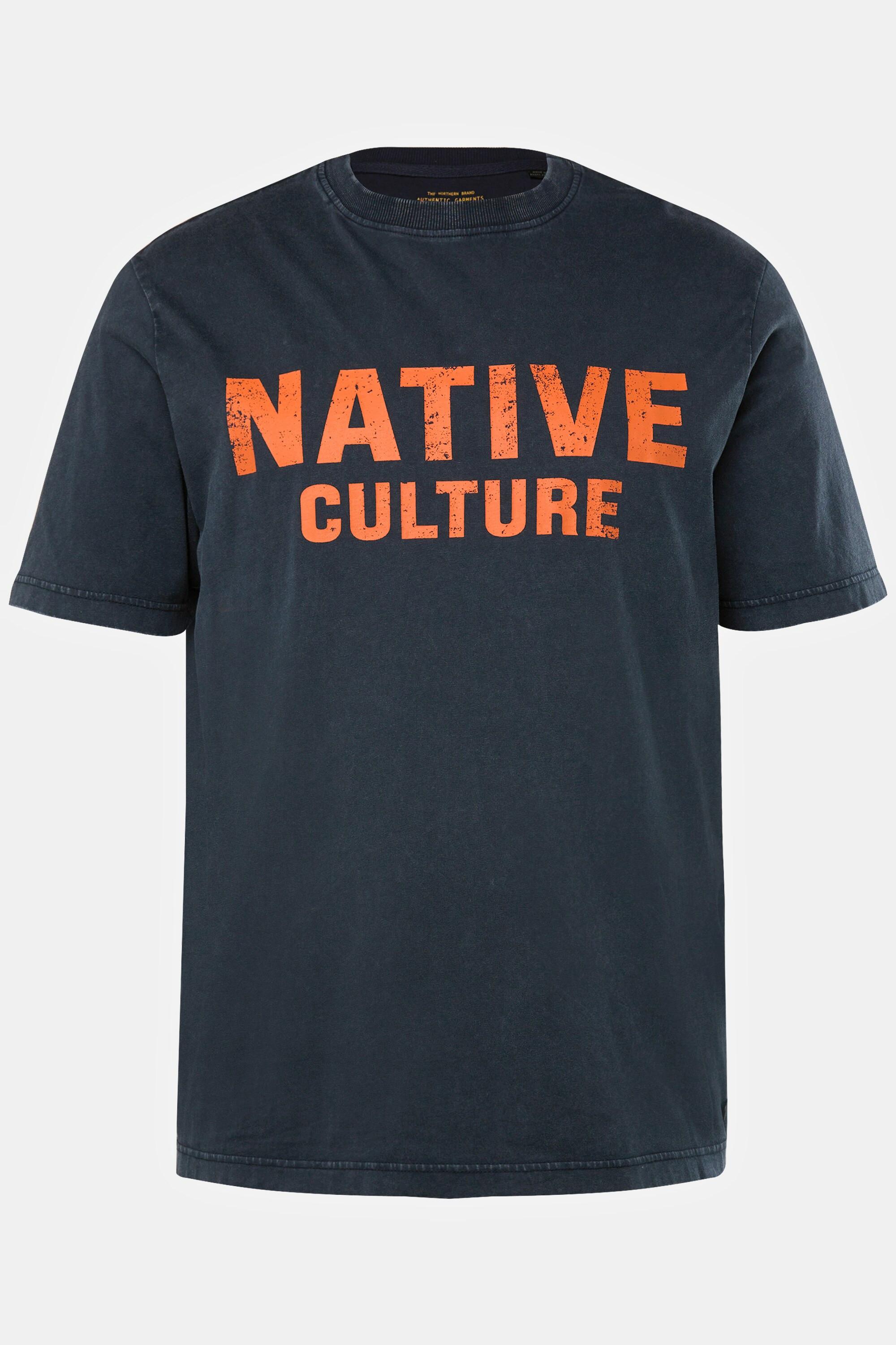 JP1880 Halbarm Vintage Look Rundhals T-Shirt mit Brust-Print  