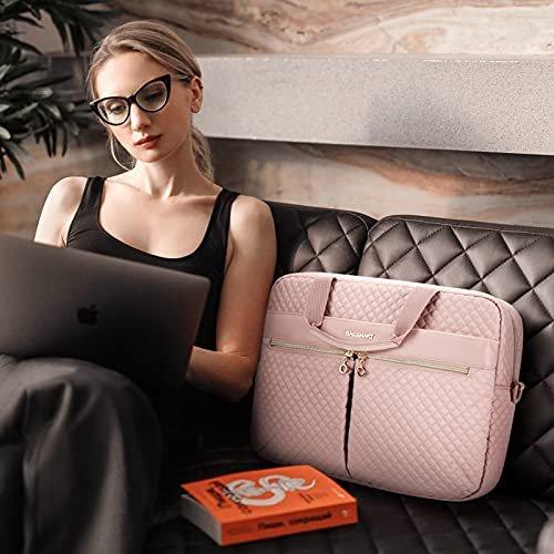 Only-bags.store  Sac pour ordinateur portable, porte-documents 17,3 pouces, grand sac pour ordinateur portable, sac d'ordinateur, bureau, voyage, affaires, rose 