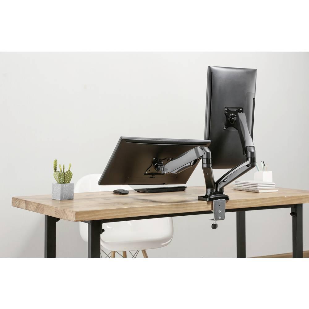 SpeaKa Professional  Speaka Professional Monitorhalterung mit Gasdruckfeder für zwei Monitore mit 43.2 cm (17″) bis 81.3 