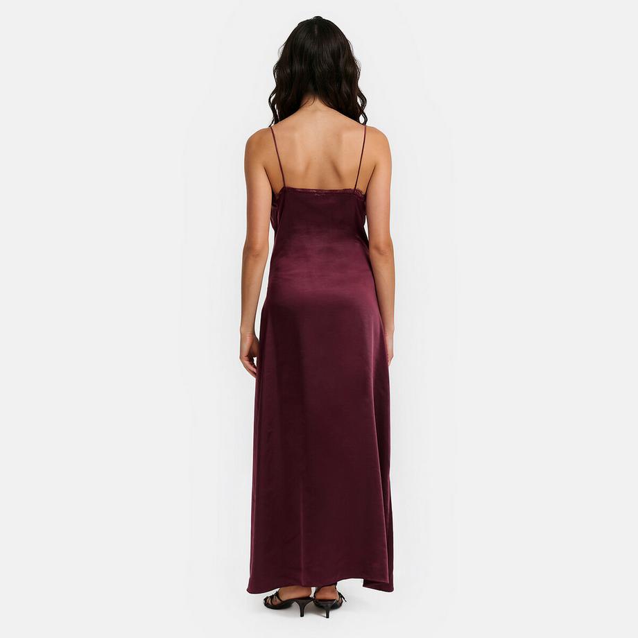 La Redoute Collections Langes Satin-Kleid mit schmalen Trägern und Spitze  