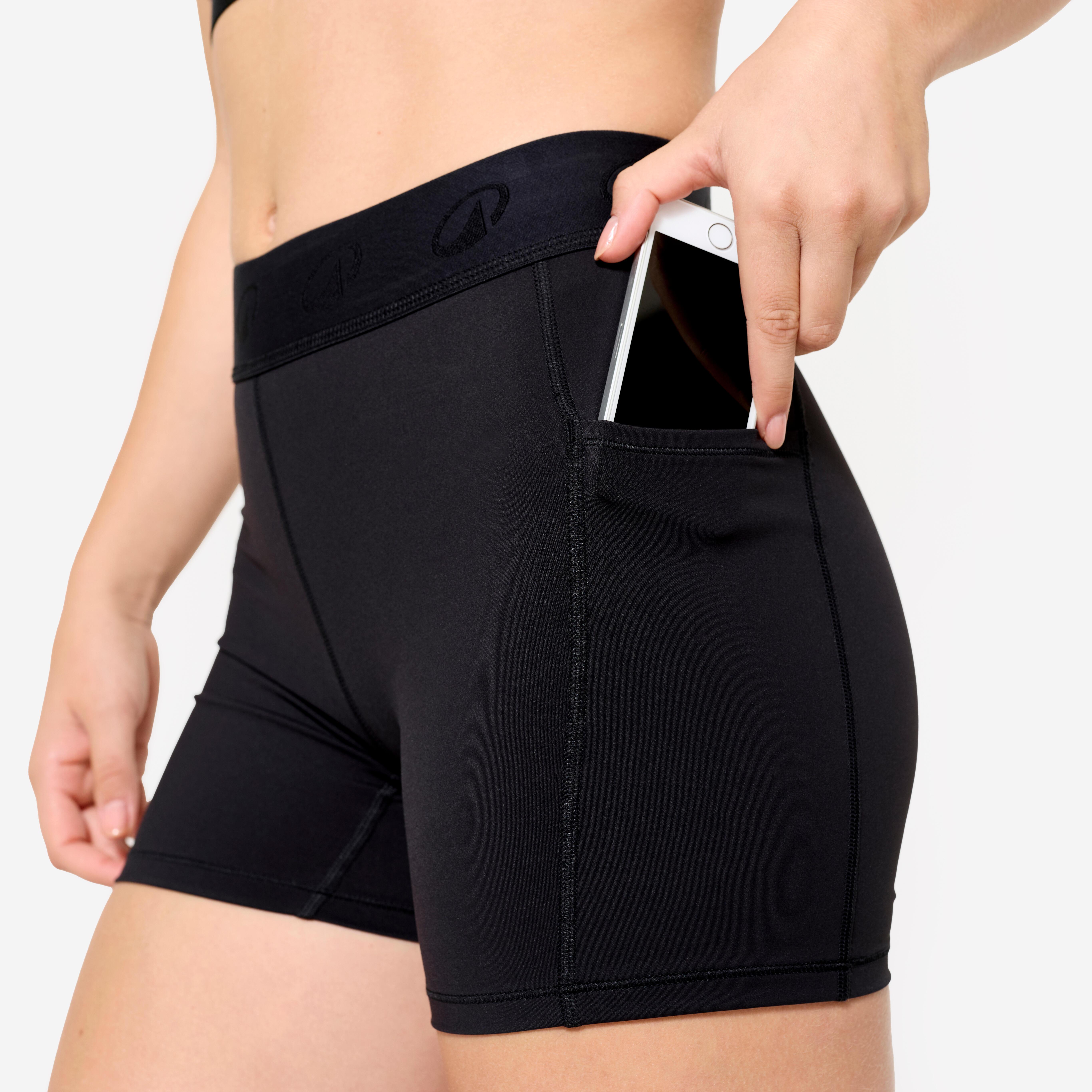 DOMYOS  Shorts donna fitness elastico in vita poliammide 