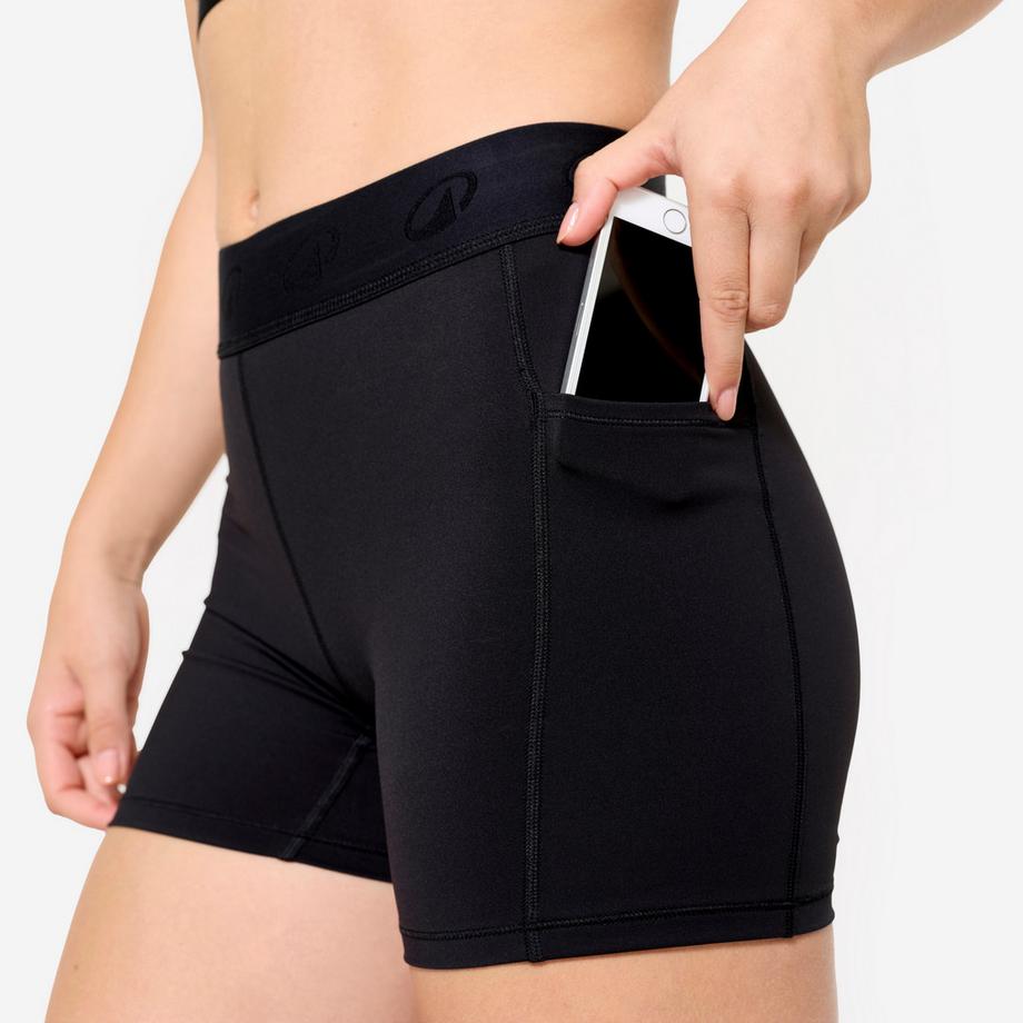 DOMYOS  Shorts femme fitness ceinture élastique polyamide 