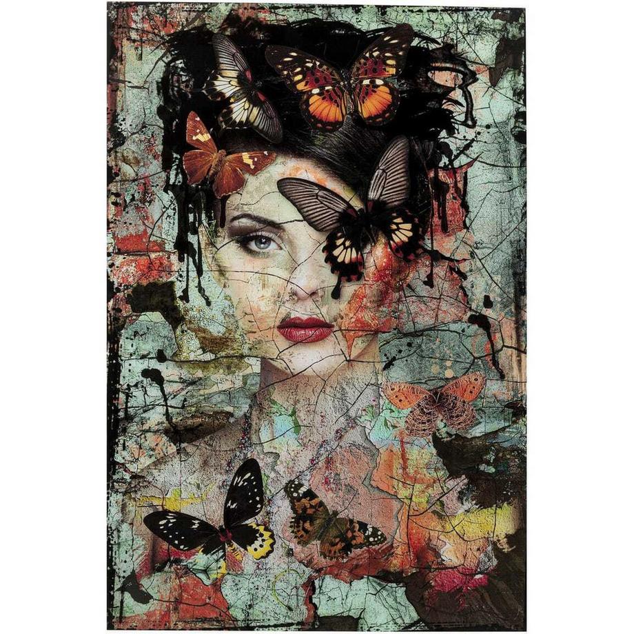 KARE Design Glasbild Lady Butterfly 100x150  