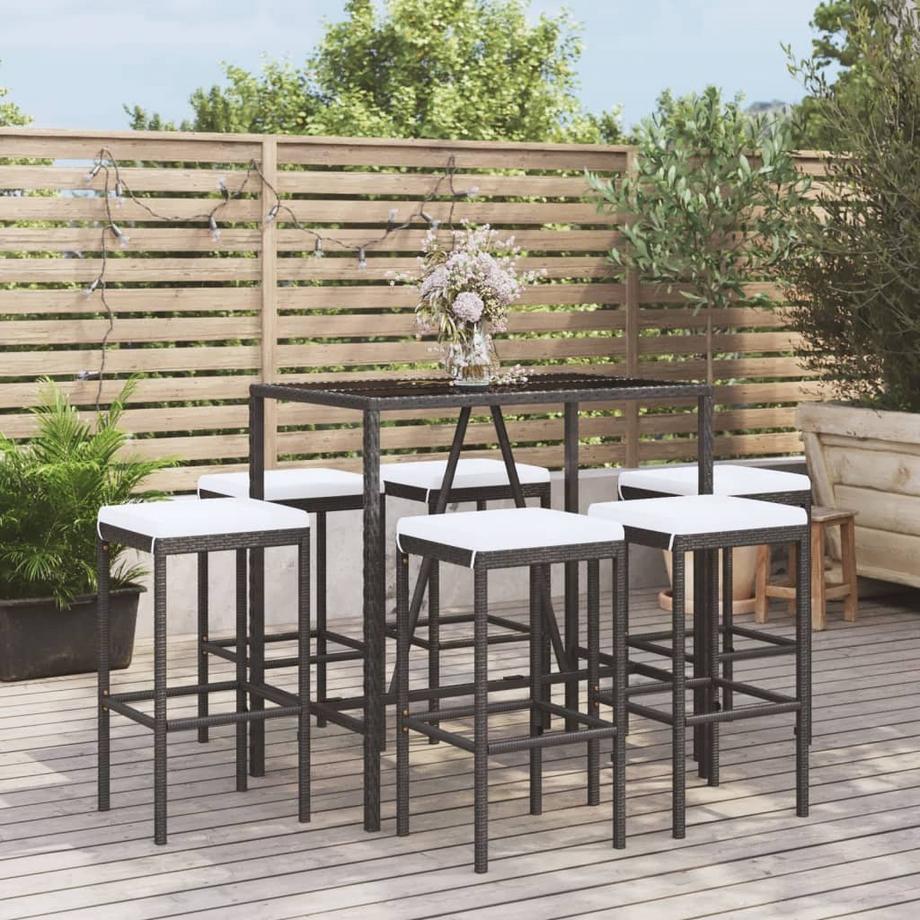 VidaXL Ensemble de bar de jardin rotin synthétique  
