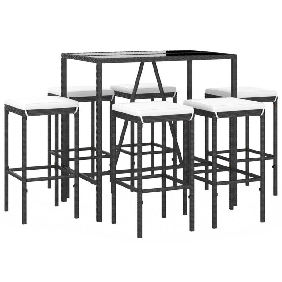 VidaXL Ensemble de bar de jardin rotin synthétique  