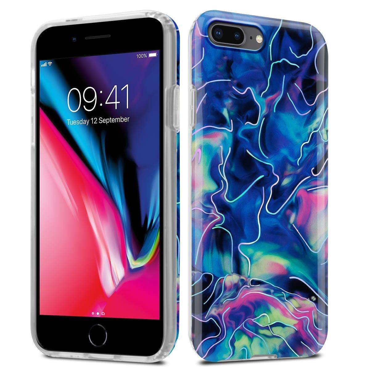 Cadorabo  Housse compatible avec Apple iPhone 7 PLUS / 7S PLUS / 8 PLUS - Coque de protection en silicone TPU avec motif mosaïque 