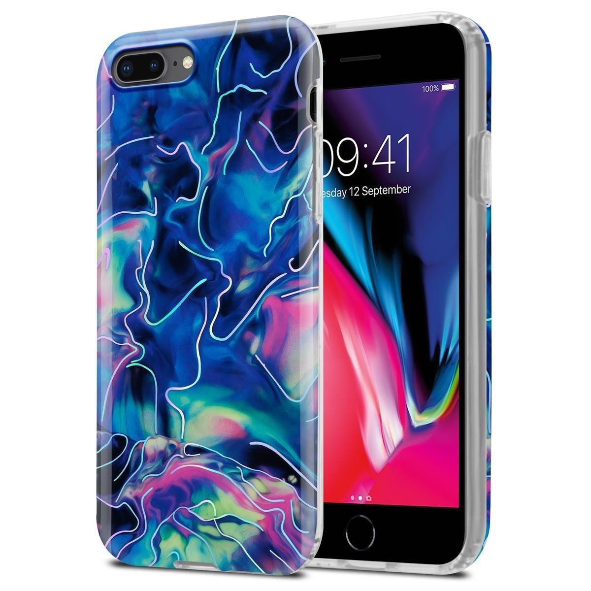 Cadorabo  Hülle für Apple iPhone 7 PLUS  7S PLUS  8 PLUS aus TPU Silikon mit Muster Mosaik 