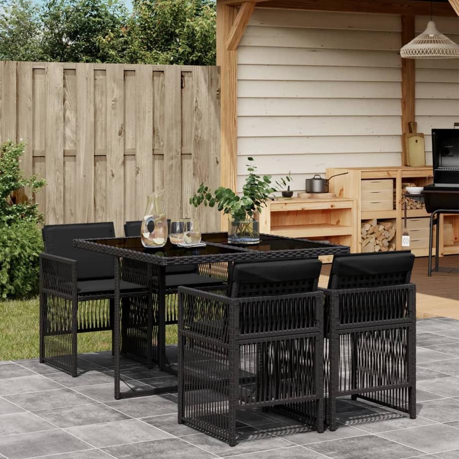 VidaXL Ensemble de salle à manger de jardin rotin synthétique  