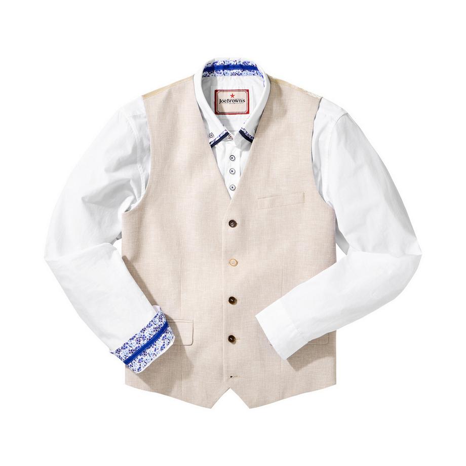 Joe Browns Gilet in Misto Lino Tessuto  