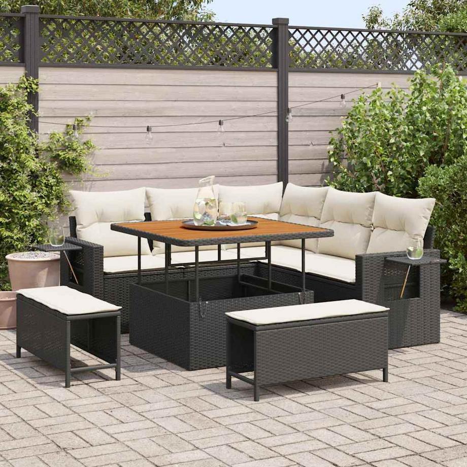 VidaXL Mobilier de jardin poly rattan  
