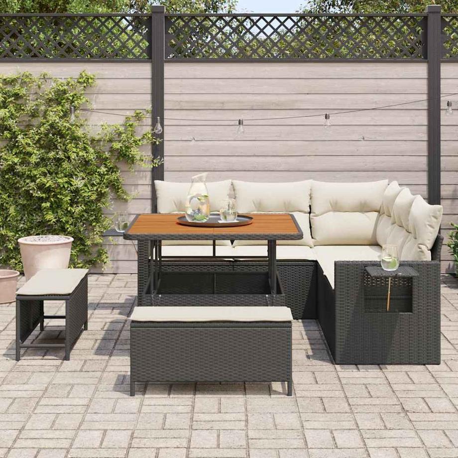 VidaXL Mobilier de jardin poly rattan  