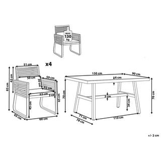 Beliani Gartentisch Set aus Aluminium Industriell CANETTO  