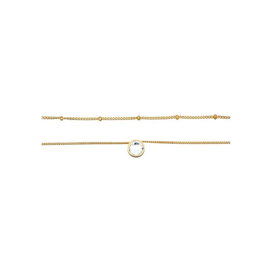 Elli  Collier Choker Layer Kristall Kugelkette 925 Silber 