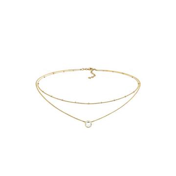 Halskette Choker Layer Kristall Kugelkette 925 Silber