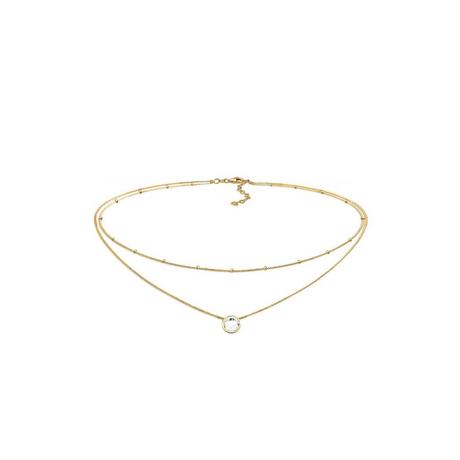 Elli  Collier Choker Layer Kristall Kugelkette 925 Silber 