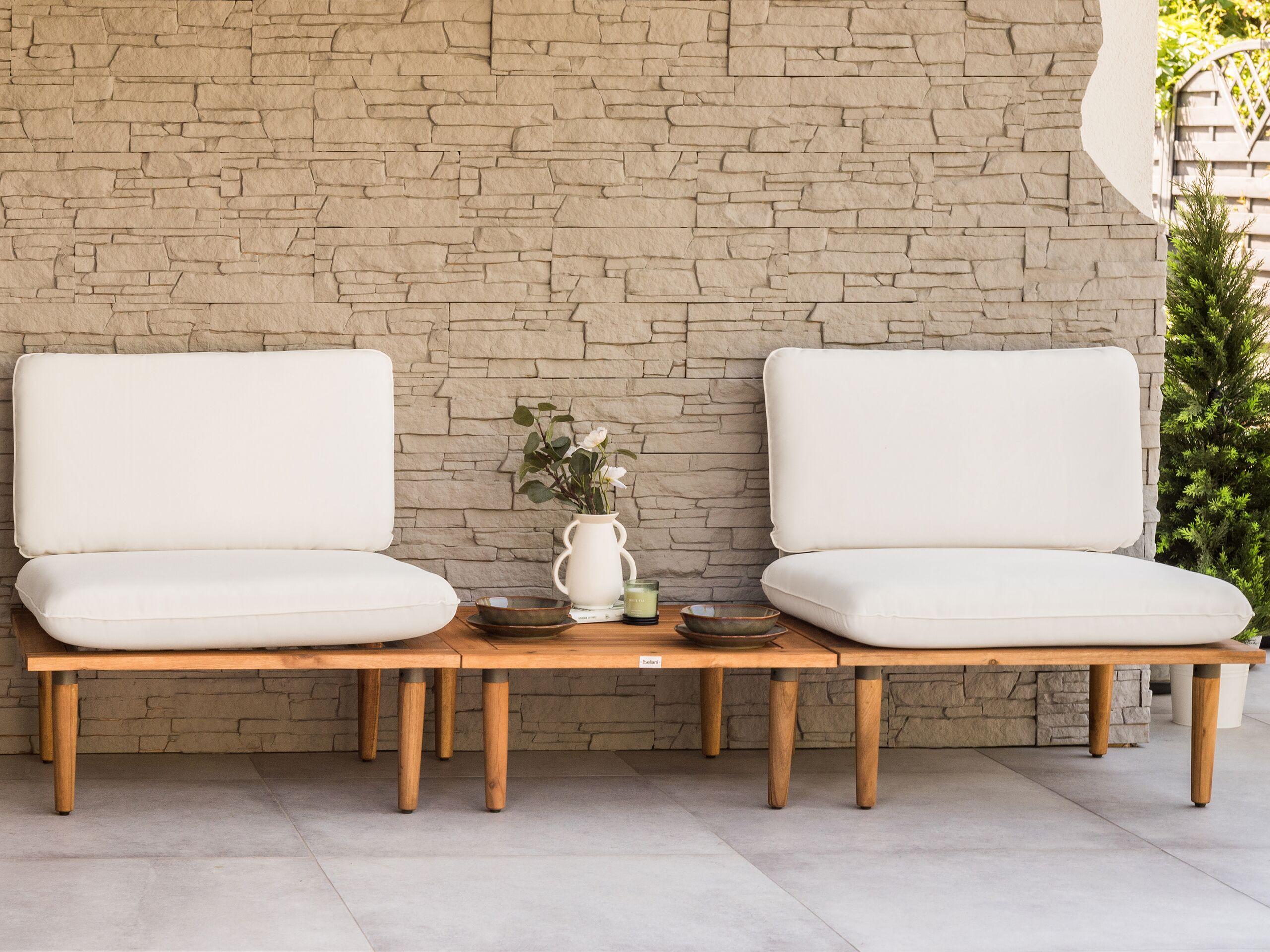 Beliani Set divani con tavolino en Legno d'acacia certificato FSC® Scandinavo FRASCATI  