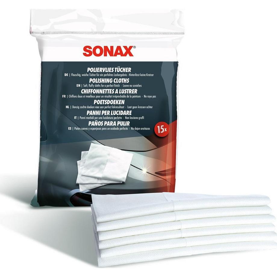 Sonax Poliervlies, Verpackungsinhalt 15 Stück  