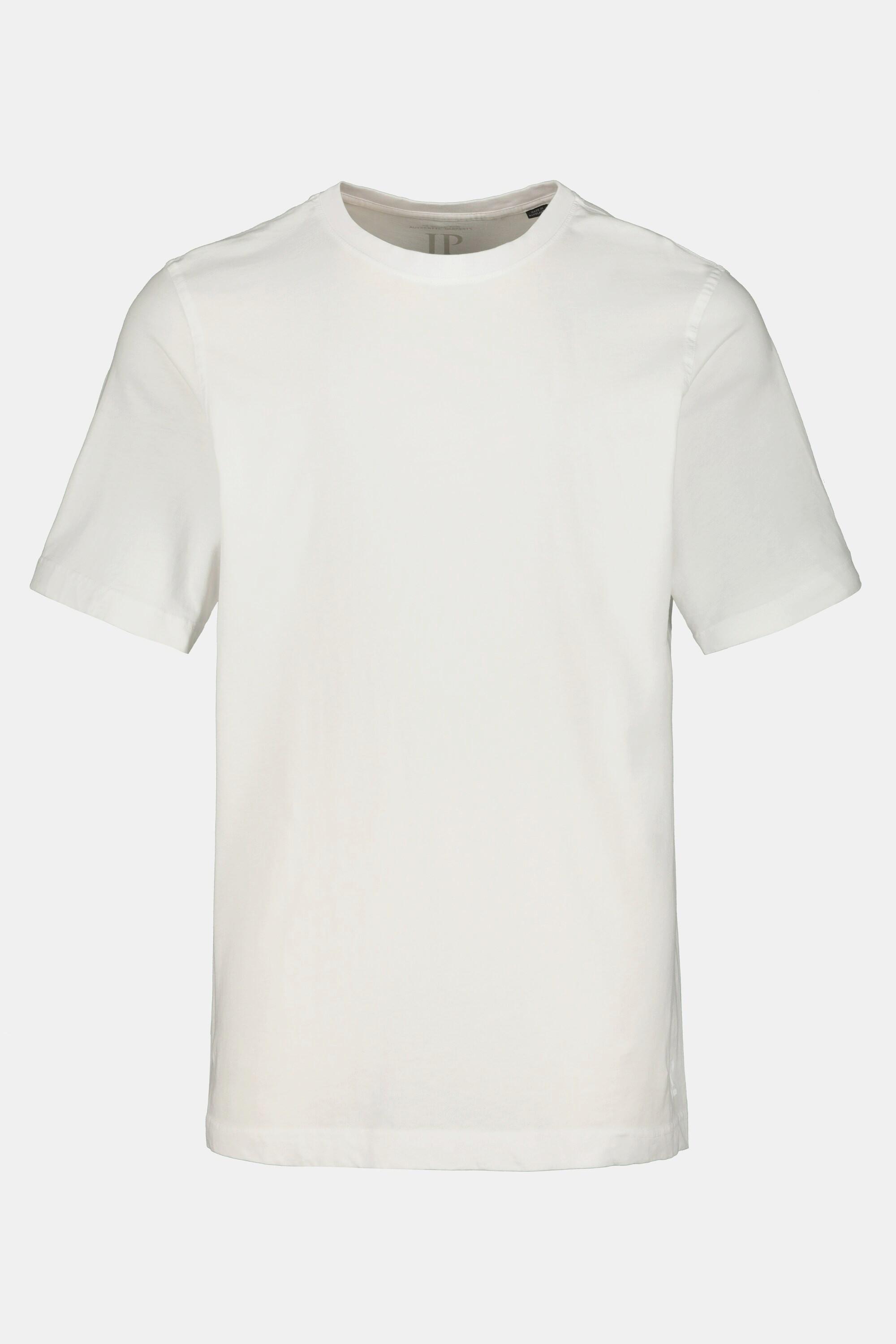 JP1880  T-shirt Basic en coton peigné, col rond blanc neige 