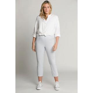 Ulla Popken  Pantalon 7/8 Sienna. Tissu bengaline hautement élastique. Imprimé à carreaux vichy. 