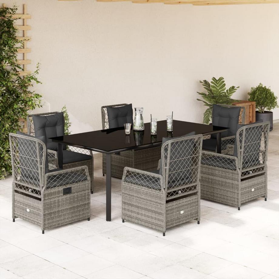 VidaXL Ensemble de salle à manger de jardin rotin synthétique  