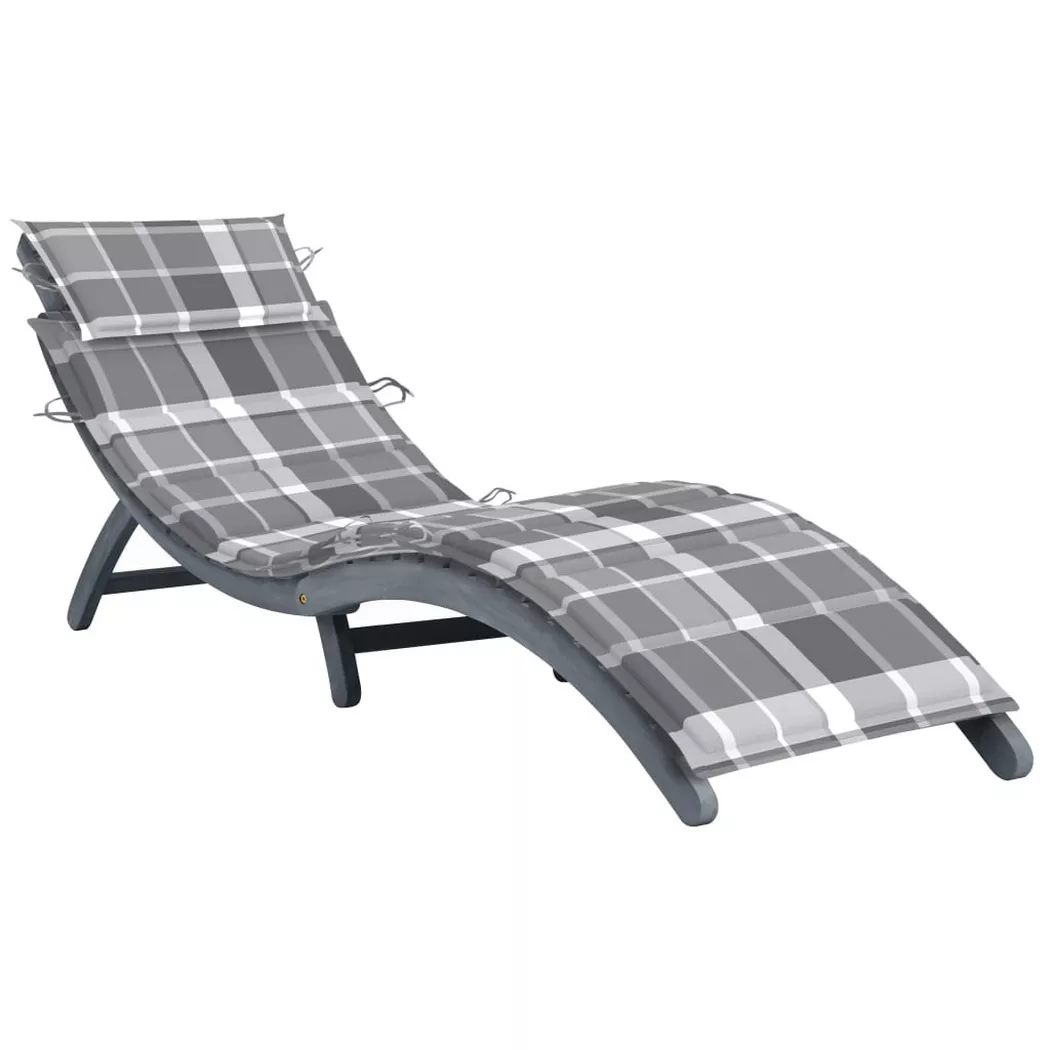 VidaXL - Chaise longue bois d'acacia, One Size, Gris