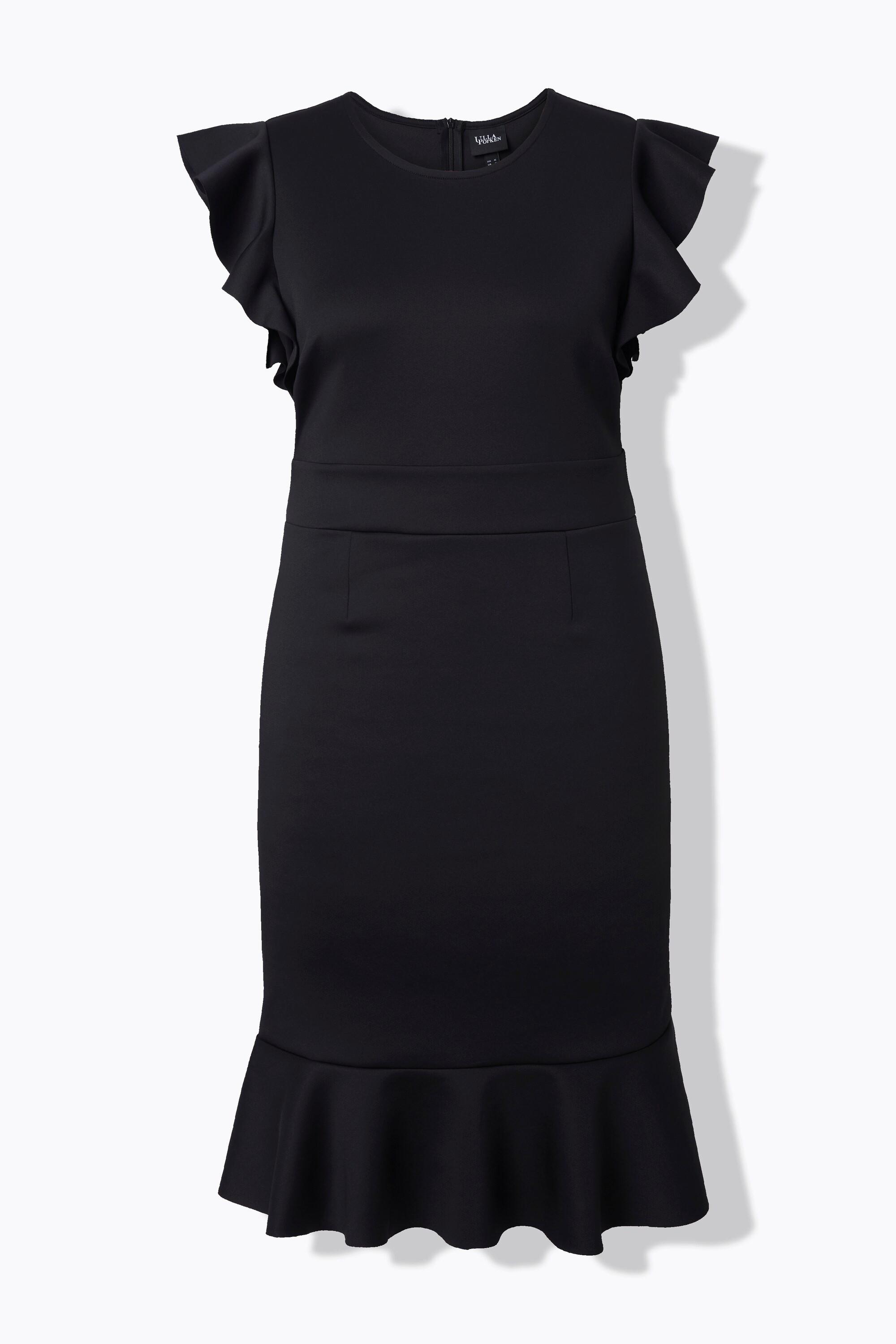 Ulla Popken Abito Scuba Vestibilità Comoda Maniche Corte Aletta  