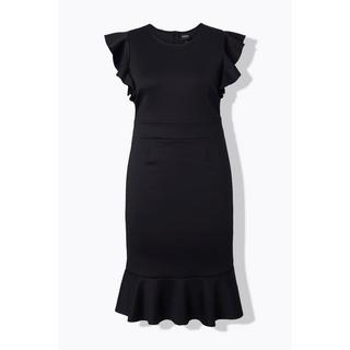 Ulla Popken Abito Scuba Vestibilità Comoda Maniche Corte Aletta  