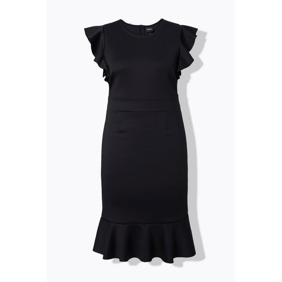 Ulla Popken Abito Scuba Vestibilità Comoda Maniche Corte Aletta  