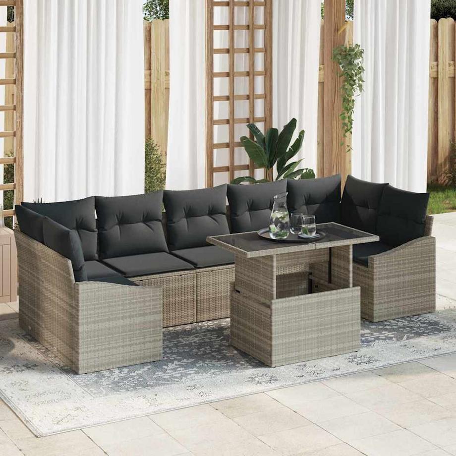 VidaXL Canapé d’extérieur poly rattan  