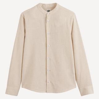 La Redoute Collections  Gestreiftes Hemd mit Mao-Kragen 