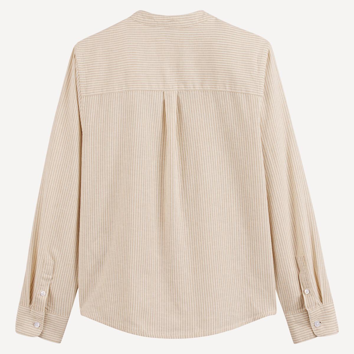 La Redoute Collections  Gestreiftes Hemd mit Mao-Kragen 