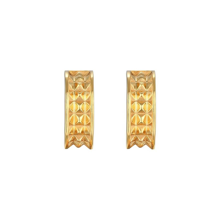 Elli  Ohrringe Creolen Stecker Pyramiden Struktur 375 Gelbgold 