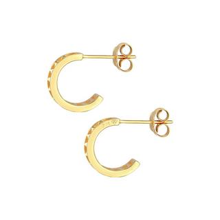 Elli  Ohrringe Creolen Stecker Pyramiden Struktur 375 Gelbgold 