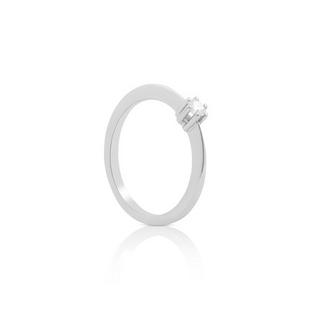 MUAU Schmuck  Bague Solitaire Diamant 0.10ct. or blanc 750 