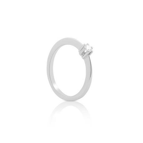 MUAU Schmuck  Solitaire Ring Diamant 0.10ct. Weissgold 750 