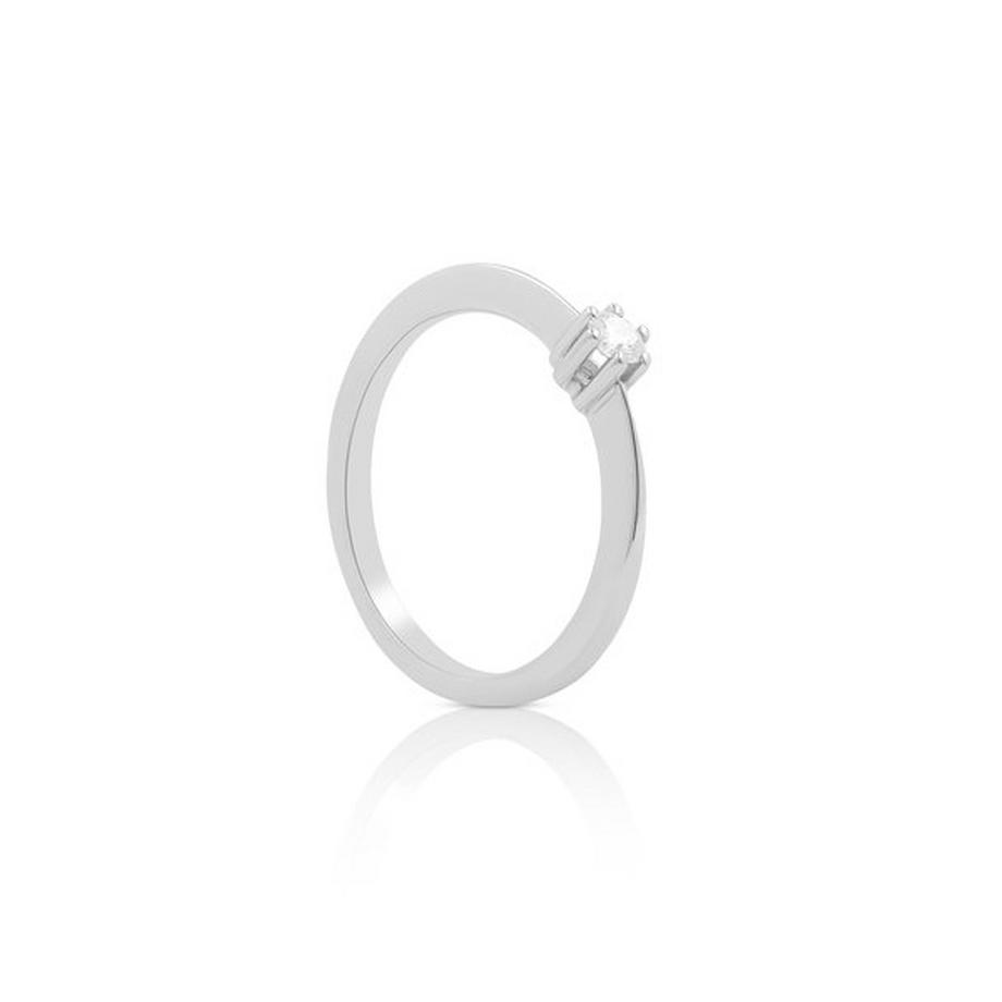 Solitaire Ring Diamant 0.10ct. Weissgold 750