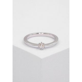 MUAU Schmuck  Bague Solitaire Diamant 0.10ct. or blanc 750 