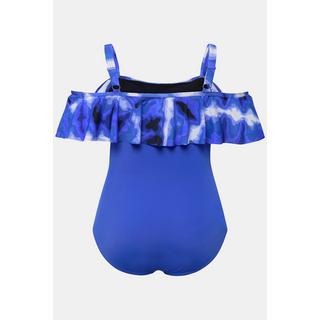 Ulla Popken  Maillot de bain avec bonnets souples, volant et imprimé Batik 